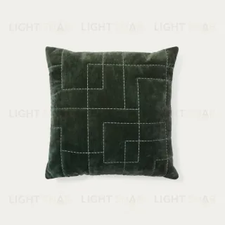 Чехол для подушки Prila из бархатного хлопка зеленого цвета с вышивкой 45 x 45 см 210778
