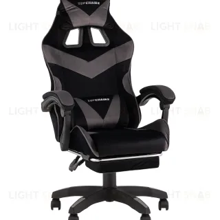 Кресло спортивное TopChairs MG-7019 велюр черно-серый УТ000042696