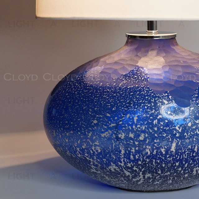  Настольная лампа Cloyd MIRIAM T1 / выс. 60 см - хром - синее стекло (арт.30124)  30124