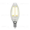 Лампа светодиодная филаментная (UL-00001373) Uniel E14 6W 4000K прозрачная LED-C35-6W/NW/E14/CL PLS02WH LED-C35-6W/NW/E14/CL PLS02WH картон - 1
