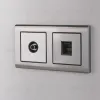 Лицевая панель Werkel розетки RJ45 и RJ11 глянцевый никель WL02-RJ-CP 4690389100406 4690389100406 - 2