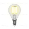 Лампа светодиодная филаментная (UL-00001371) Uniel E14 6W 4000K прозрачная LED-G45-6W/NW/E14/CL PLS02WH LED-G45-6W/NW/E14/CL PLS02WH картон - 1
