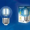 Лампа светодиодная филаментная (UL-00002208) Uniel E27 6W 4000K прозрачная LED-G45-6W/NW/E27/CL GLA01TR LED-G45-6W/NW/E27/CL GLA01TR картон - 2