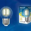 Лампа светодиодная филаментная (UL-00002201) Uniel E14 6W 3000K прозрачная LED-G45-6W/WW/E14/CL GLA01TR LED-G45-6W/WW/E14/CL GLA01TR картон - 2