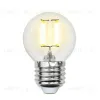 Лампа светодиодная филаментная (UL-00002208) Uniel E27 6W 4000K прозрачная LED-G45-6W/NW/E27/CL GLA01TR LED-G45-6W/NW/E27/CL GLA01TR картон - 1
