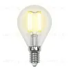 Лампа светодиодная филаментная (UL-00002207) Uniel E14 6W 4000K прозрачная LED-G45-6W/NW/E14/CL GLA01TR LED-G45-6W/NW/E14/CL GLA01TR картон - 1