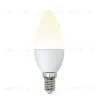 Лампа светодиодная (UL-00002373) Uniel E14 6W 3000K матовая LED-C37-6W/WW/E14/FR/MB PLM11WH LED-C37-6W/WW/E14/FR/MB PLM11WH картон - 1