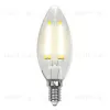 Лампа светодиодная филаментная (UL-00002198) Uniel E14 6W 4000K прозрачная LED-C35-6W/NW/E14/CL GLA01TR LED-C35-6W/NW/E14/CL GLA01TR картон - 1