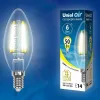 Лампа светодиодная филаментная Uniel E27 7W 3000K прозрачная LED-A60-7W/WW/E27/CL/MB GLM10TR LED-A60-7W/WW/E27/CL/MB GLM10TR картон - 2