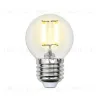 Лампа светодиодная филаментная Uniel E27 5W 3000K прозрачная LED-G45-5W/WW/E27/CL/MB GLM10TR LED-G45-5W/WW/E27/CL/MB GLM10TR картон - 1