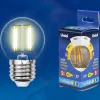 Лампа светодиодная филаментная Uniel E14 5W 3000K прозрачная LED-G45-5W/WW/E14/CL/MB GLM10TR LED-G45-5W/WW/E14/CL/MB GLM10TR картон - 2