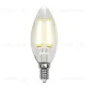 Лампа светодиодная филаментная Uniel E14 5W 3000K прозрачная LED-C35-5W/WW/E14/CL/MB GLM10TR UL-00002367 LED-C35-5W/WW/E14/CL/MB GLM10TR картон - 1