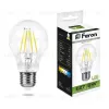 Лампа светодиодная филаментная Feron E27 9W 4000K Шар Прозрачная LB-63 25632 25632 - 1