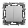 Переключатель двухклавишный Legrand Etika с подсветкой 10A 250V алюминий 672416 672416 - 3