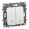 Переключатель двухклавишный Legrand Etika с подсветкой 10A 250V белый 672216 672216 - 1