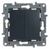Переключатель двухклавишный Legrand Etika 10A 250V антрацит 672612 672612 - 1