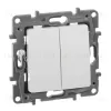 Переключатель двухклавишный Legrand Etika 10A 250V белый 672212 672212 - 1
