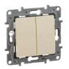 Переключатель двухклавишный Legrand Etika 10A 250V слоновая кость 672312 672312 - 1