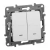 Выключатель двухклавишный Legrand Etika с подсветкой 10A 250V белый 672204 672204 - 1