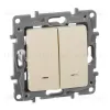 Выключатель двухклавишный Legrand Etika с подсветкой 10A 250V слоновая кость 672304 672304 - 1