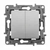 Переключатель двухклавишный Legrand Etika 10A 250V алюминий 672412 672412 - 3