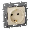 Розетка 2К+З Legrand Etika 16A 250V с/з со шторками винтовой зажим немецкий стандарт слоновая кость 672322 672322 - 1
