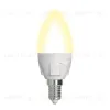 Лампа светодиодная диммируемая (UL-00004296) Uniel E14 7W 3000K матовая LED-C37 7W/3000K/E14/FR/DIM PLP01WH LED-C37 7W/3000K/E14/FR/DIM PLP01WH картон - 1