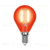 Лампа светодиодная филаментная (UL-00002985) Uniel E14 5W красный LED-G45-5W/RED/E14 GLA02RD LED-G45-5W/RED/E14 GLA02RD картон - 1