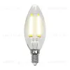 Лампа светодиодная филаментная (UL-00003250) Uniel E14 7,5W 3000K прозрачная LED-G45-7,5W/WW/E14/CL GLA01TR LED-G45-7,5W/WW/E14/CL GLA01TR картон - 1