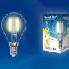 Лампа светодиодная филаментная (UL-00003250) Uniel E14 7,5W 3000K прозрачная LED-G45-7,5W/WW/E14/CL GLA01TR LED-G45-7,5W/WW/E14/CL GLA01TR картон - 4