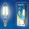 Лампа светодиодная филаментная (UL-00003250) Uniel E14 7,5W 3000K прозрачная LED-G45-7,5W/WW/E14/CL GLA01TR LED-G45-7,5W/WW/E14/CL GLA01TR картон - 3