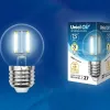 Лампа светодиодная филаментная (UL-00003252) Uniel E27 7,5W 3000K прозрачная LED-G45-7,5W/WW/E27/CL GLA01TR LED-G45-7,5W/WW/E27/CL GLA01TR картон - 2