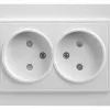 Розетка двойная Feron Stekker Эрна б/з 10A 250V белый PST10901301 39053 39053 - 1