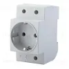 Розетка на DIN-рейку 2P+PE Feron Stekker с/з 16A 250V серая PST16901401 39171 39171 - 1