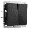 Выключатель Werkel Hammer двухклавишный проходной черный W1222008 4690389162473 4690389162473 - 1