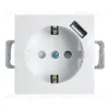 Розетка Stekker Эрна c/з 16A 250V с защитной шторкой и с USB белый PST16-9111-01 39318 39318 - 1
