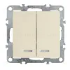 Выключатель двухклавишный Stekker Эрна с подсветкой слоновая кость PSW10-9102-02 39321 39321 - 1