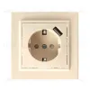 Розетка 1-местная Stekker PST16-9011-02 с защитной шторкой и с USB 39237 39237 - 1