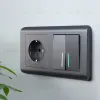 Розетка с заземлением Werkel графит рифленый W1171004 4690389158629 4690389158629 - 5