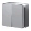 Выключатель двухклавишный Werkel Gallant серебряный W5020006 4690389167102 4690389167102 - 1