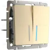 Выключатель двухклавишный с подсветкой Werkel шампань W1120111 4690389157097 a050859 4690389157097 - 1