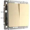 Выключатель двухклавишный проходной Werkel шампань W1122011 4690389157141 4690389157141 - 1