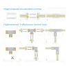 Комплект коннекторов Apeyron (Т-образный +3 клипсы) для светод ленты 12/24В COB, CCT, IP20 подложка 10мм 09-98 09-98 - 2