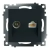 Розетка телевизионная и компьютерная RJ-45 Feron GLS00-7106-05 Катрин 49182 49182 - 1