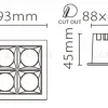 Встраиваемый светодиодный светильник Fiberli XL003-4T(W) 12130306 12130306 - 6