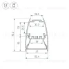 Алюминиевый профиль Arlight LINE-5075-U-HONEYCOMB-2000 BLACK 044885 044885 - 5