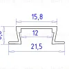 Алюминиевый встраиваемый профиль Ambrella Light Alum Profile GP1001WH GP1001WH - 6