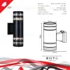 Уличный настенный светильник Reluce 86227-9.2-002CT 2*E27 BK 86227-9.2-002CT 2*E27 BK - 2
