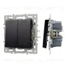 Механизм выключателя двухклавишный непроходной Arlight SWT-MK02-PL-BK (250V, 16A) 043725 043725 - 1
