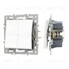Механизм выключателя двухклавишный проходной Arlight SWT-MKP2-PL-WH (250V, 16A) 043727 043727 - 1